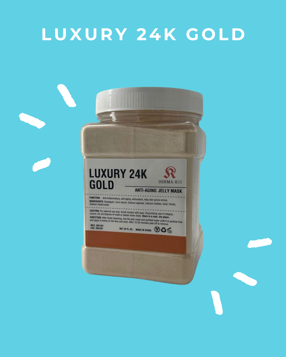 Luxury 24K Gold anti-aging jelly mask in clear container