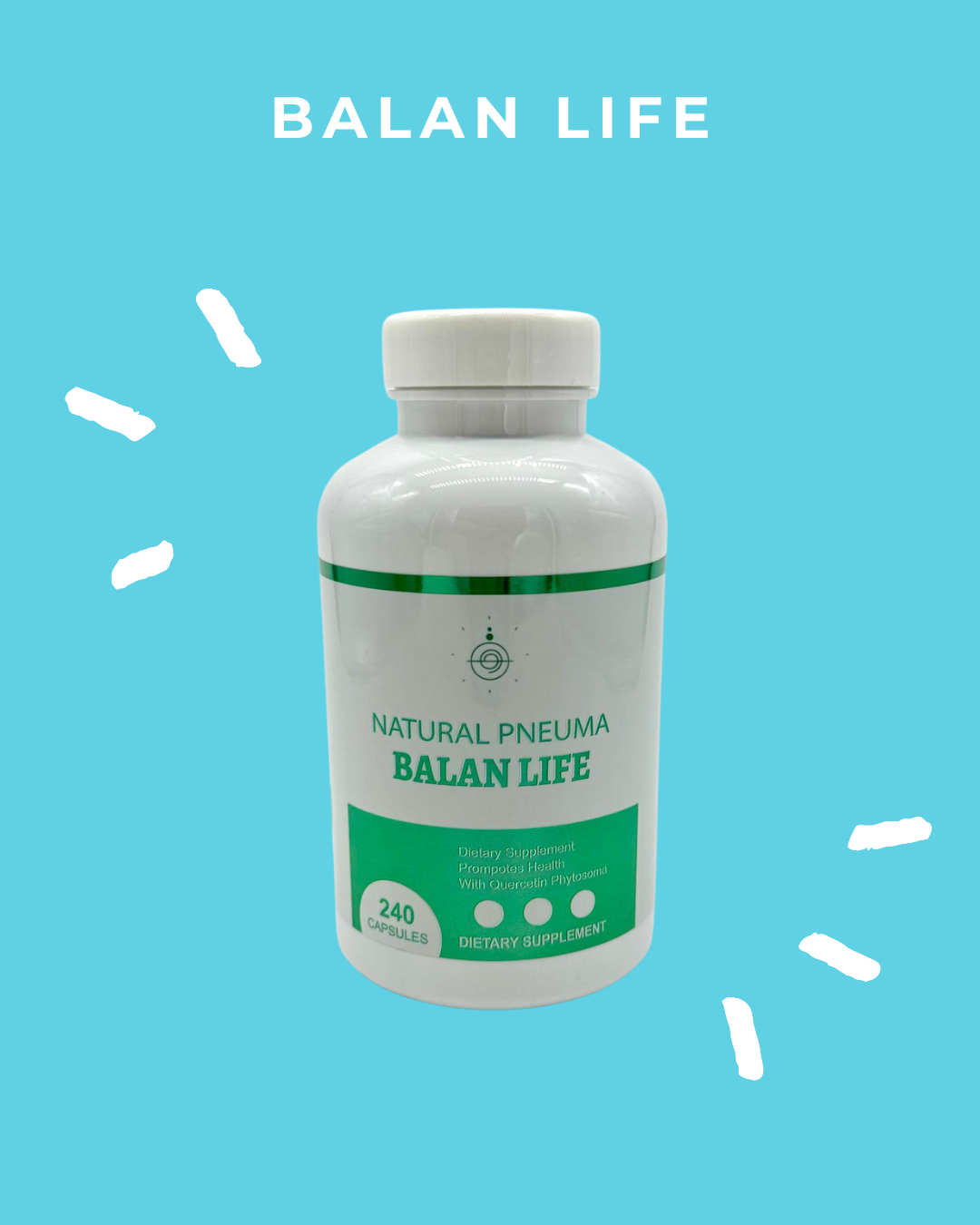 Balan Life Natural Pneuma dietary supplement bottle with green label