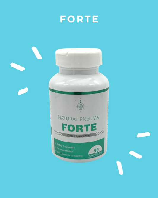 Natural Pneuma FORTE dietary supplement bottle with green label – 90 capsules